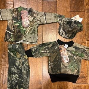 Camo Kids Outfit Set with Hat Size 0-6 months Mossy Oak REALTREE NWT